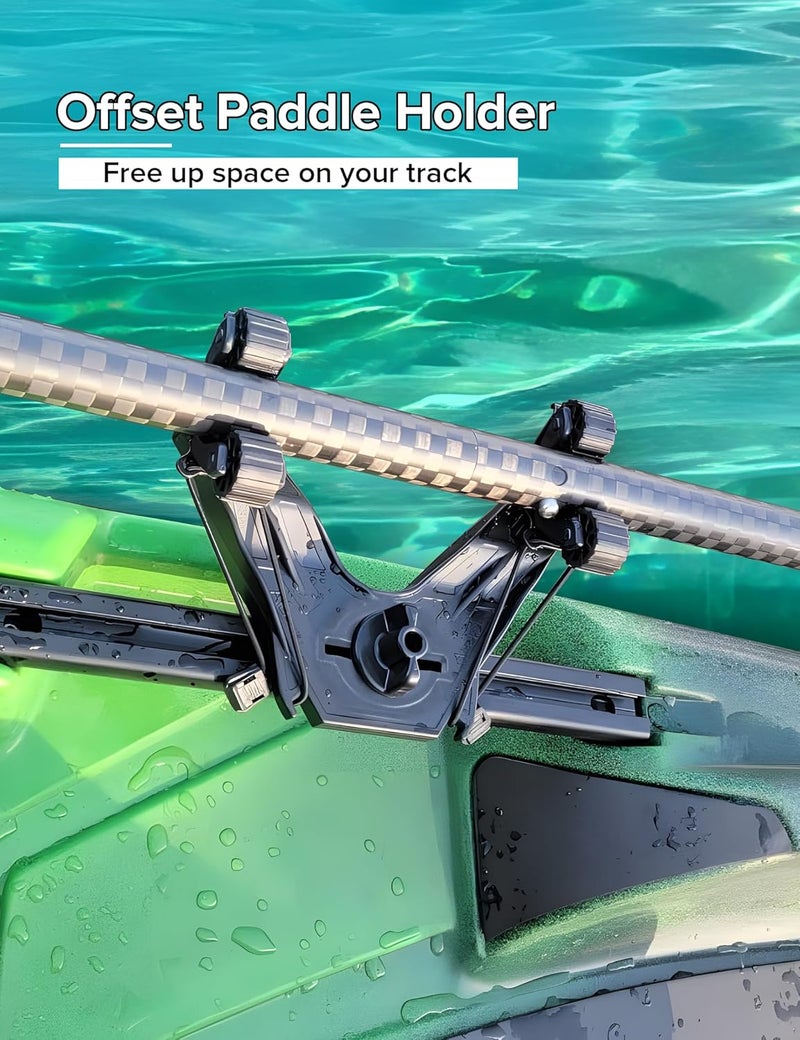 Atader Store Kayak Paddle Holder, Kayak Accessories for Fishing, Dual Head Kayak Track Mount Accessories, Offset Paddle Holder for Kayaking, Kayak Rail Accessories - Image 2